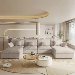 Wjshome Cloud Couch Modular Sectional Sofa, 156" U Shaped Couch,Oversize Convertible Wide Seater With 2 Ottomans,Covers Washable&Replaceable -Baxton Studio Shop GUEST 0c0d13b3 6f8e 4bcb 8022 e74ba84338a1