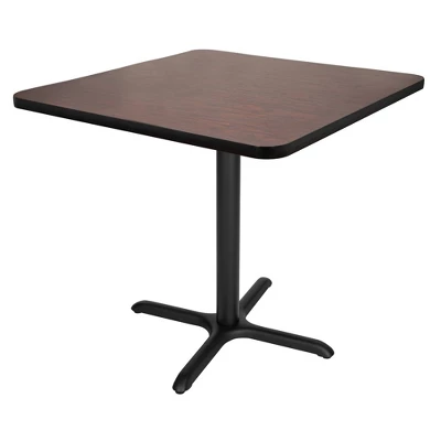 36" Square Composite Core Dining Table Laminated Mahogany With Black Steel Base - Hampden Furnishings 1 36" Square Composite Core Dining Table Laminated Mahogany With Black Steel Base - Hampden Furnishings