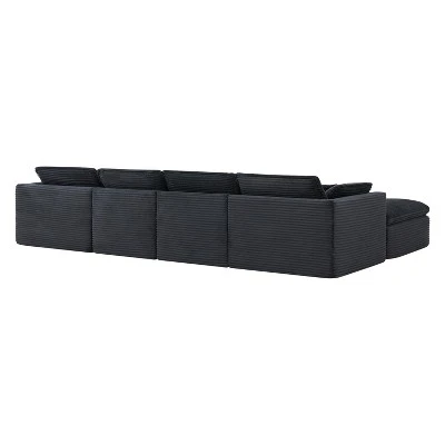142'' U-Shaped Modular Sectional Sofa, Luxury Fully Compressed Couch With Ottomans & Cloud-Like Cushions - ModernLuxe 10 142'' U-Shaped Modular Sectional Sofa, Luxury Fully Compressed Couch With Ottomans & Cloud-Like Cushions - ModernLuxe - Image 10