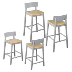 Set Of 2 Poyor 33.5" Two-Tone Counter Height Barstools Gray/Natural - Aiden Lane -Baxton Studio Shop GUEST 0c4ef74d d9f0 4980 b61b 135da9a4dd33