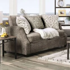 Quavo Upholstered Loveseat Gray - Furniture Of America