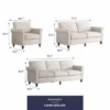 Mjkone 3 Piece Linen Living Room Sofa Set,Modern 3-Seater Sofa Couch&Loveseat Sofa&Single Sofa Armchair Set