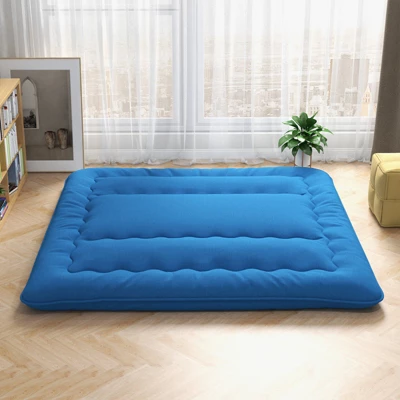 Infans King Futon Mattress Japanese Floor Sleeping Pad Washable Cover Carry Bag Blue 2 Infans King Futon Mattress Japanese Floor Sleeping Pad Washable Cover Carry Bag Blue - Image 2