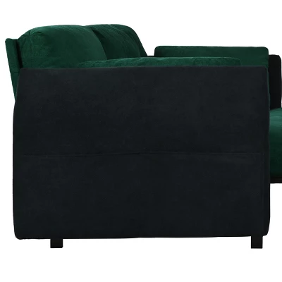74.01" Chenille Convertible Pull Out Loveseat Sofa Bed With Thicked Cushions And Side Storage, Queen Size Sofa Bed 10 74.01" Chenille Convertible Pull Out Loveseat Sofa Bed With Thicked Cushions And Side Storage, Queen Size Sofa Bed - Image 10