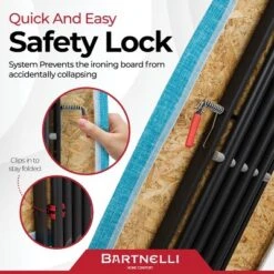 Bartnelli Wooden Top Ironing Board, 5-Layer Steam-Reflecting Cover, Adjustable Height, 46x16” -Baxton Studio Shop GUEST 0cafec19 51e9 49a1 83cb a77005c045a2