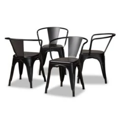 4pc Ryland Metal Dining Chair Set - Baxton Studio -Baxton Studio Shop GUEST 0cde8404 d26d 4c19 911c ac8e8683343f