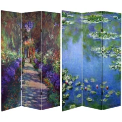 6' Tall Double Sided Works Of Monet Canvas Room Divider - Oriental Furniture -Baxton Studio Shop GUEST 0ce5522e bd5b 47dd 9383 eceba89ac7bf