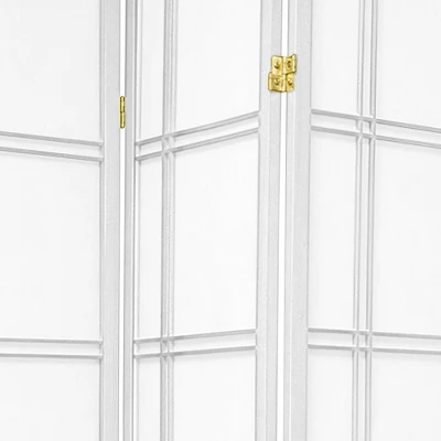 7 Ft. Tall Double Cross Shoji Screen - White (4 Panels) 2 7 Ft. Tall Double Cross Shoji Screen - White (4 Panels) - Image 2