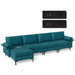 Costway Modern Modular L-shaped Sectional Sofa W/ Reversible Chaise & 4 USB Ports -Baxton Studio Shop GUEST 0d858228 09b0 4a7f af46 44a24fb31f2c