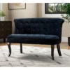 Jane 47" Velvet Button-tufted And Wing Back Loveseat Solid Wood And Cabriole Legs For Living Room And Bedroom | ARTFUL LIVING DESIGN