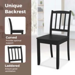 Costway Wood Dining Chair Set Of 2 With Rubber Wood Legs Curved Backrest For Kitchen White/Black/Brown -Baxton Studio Shop GUEST 0d98815a ab72 4205 a45a b0a9b2878928