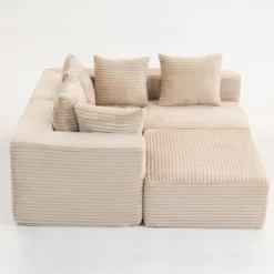 CAVINAS Comfy Corduroy Sofa With 4 Seaters,Magic Cube Sofa With Modular Configuration,U Shape Sectional Sofa For Living Room Furniture -Baxton Studio Shop GUEST 0ddac1ef f87f 46d5 8255 fb160eb7f5ff