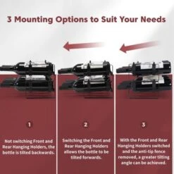 Itopfox Stackable Wine Rack Countertop, Sturdy Freestanding Wine Bottle Holder 2 Tier Tabletop Wine Stand For Pantry Bar Metal Wine Storage Organizer