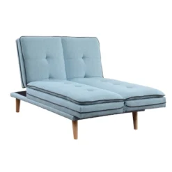 72" Savilla Sectional Sofa Blue Linen/Oak Finish - Acme Furniture -Baxton Studio Shop GUEST 0dfe6995 3477 40d9 978a 12c2e4a9a8fb