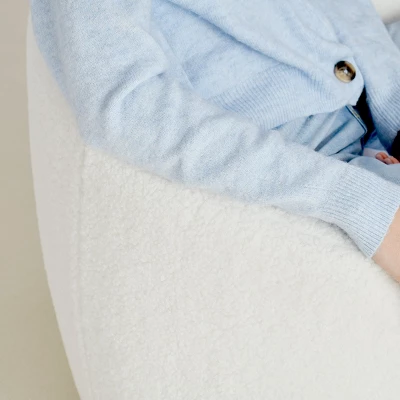 Bella Swivel Barrel Chair,2 Size Soft Touch Upholstered White Teddy Swivel Chair, Armrest 360° Swivel Nursery Chair-Maison Boucle 7 Bella Swivel Barrel Chair,2 Size Soft Touch Upholstered White Teddy Swivel Chair, Armrest 360° Swivel Nursery Chair-Maison Boucle - Image 7