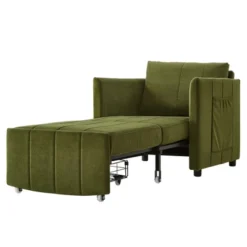 TIRAMISUBEST 5-in-1 Green Convertible Sofa Bed,Space-Saving Sleeper Chair,Adjustable Backrest & Storage, Foldable Futon For Small Spaces, Apartments -Baxton Studio Shop GUEST 0e241546 1f87 45d2 bd09 b490859f56dd