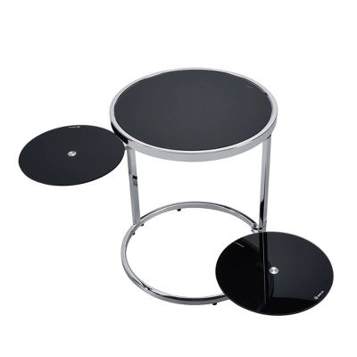Lynch Side Table Black/Chrome - Acme Furniture 4 Lynch Side Table Black/Chrome - Acme Furniture - Image 4