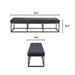 Danes Tufted Bench With Iron Legs - Finch -Baxton Studio Shop GUEST 0e406c38 8076 4cb1 89c5 abca9a31d6e9