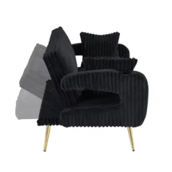 ModernLuxe Sofa Bed Corduroy Upholstered Sofa Convertible Couch Sleeper Sofa With Throw Pillow, Pink/Orange/Black/White -Baxton Studio Shop GUEST 0e44eb53 79fb 45bc 9415 2be1cef15962