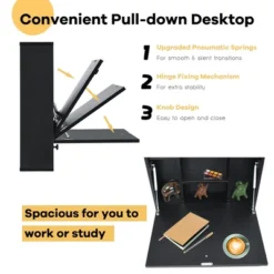 Costway Wall-Mount Floating Desk Foldable Space Saving Laptop Workstation -Baxton Studio Shop GUEST 0edd1ae3 7f17 4d06 a4c9 3da4736e9ecb