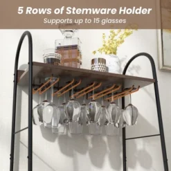 Costway Industrial Rack Freestanding Bottle Holder With Stemware Holder & Open Shelves 14 Costway Industrial Rack Freestanding Bottle Holder With Stemware Holder & Open Shelves -Baxton Studio Shop GUEST 0eeccd79 e91c 48ab ba3d 206abc145f7e