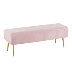 51" Marla Glam Pleated Bench - LumiSource -Baxton Studio Shop GUEST 0efc71bd c712 47af 8b22 0d1c69b7c1c5