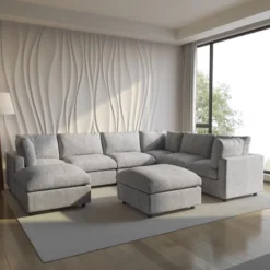 Modular Sectional Sofa With Ottoman,134inch U Shaped Convertible Cloud Couch,8 Seater Convertible V Shaped Living Room Sets 28 Modular Sectional Sofa With Ottoman,134inch U Shaped Convertible Cloud Couch,8 Seater Convertible V Shaped Living Room Sets -Baxton Studio Shop GUEST 0f1f0662 ffbb 4df2 99be bd9f95267d48