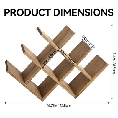 Itopfox 8-Bottle Countertop Wine Rack, Wooden 3-Tier Wine Bottle Holder For Bar Table, Wine Cabinet, Free Standing Display And Storage Shelves Brown 5 Itopfox 8-Bottle Countertop Wine Rack, Wooden 3-Tier Wine Bottle Holder For Bar Table, Wine Cabinet, Free Standing Display And Storage Shelves Brown - Image 5