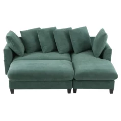 83"W L-Shaped Sectional Sofa With Movable Storage Ottoman & 6 Pillows, Chenille Upholstery Couch With Side Pockets - ModernLuxe -Baxton Studio Shop GUEST 0f2e49f5 1b4a 4cdd 8e4b 5d2db2db01be