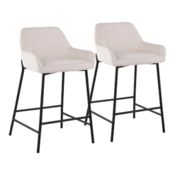 Set Of 2 Daniella Metal/Polyester Counter Height Barstools - LumiSource 25 Set Of 2 Daniella Metal/Polyester Counter Height Barstools - LumiSource -Baxton Studio Shop GUEST 0f787470 fccd 49d6 8e6c 2a026383296c