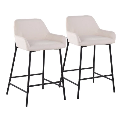 Set Of 2 Daniella Metal/Polyester Counter Height Barstools - LumiSource 11 Set Of 2 Daniella Metal/Polyester Counter Height Barstools - LumiSource - Image 11