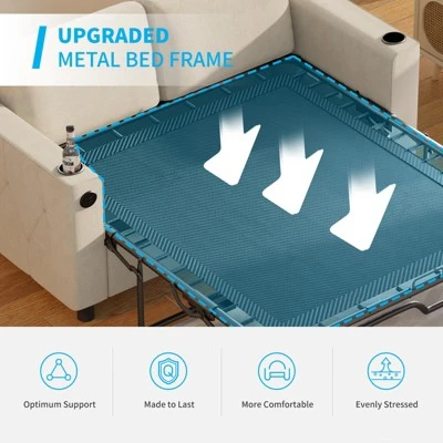 Mjkone 2-in-1 Pull Out Sofa Bed,Sleeper Sofa Couch With Memory Foam Mattress,Cup Holder,USB,Pull Out Couch Bed 4 Mjkone 2-in-1 Pull Out Sofa Bed,Sleeper Sofa Couch With Memory Foam Mattress,Cup Holder,USB,Pull Out Couch Bed - Image 4