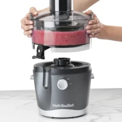 NutriBullet 2-Speed Electric Juicer - Gray: Stainless Steel, 800W, 3" Feed Chute, Dishwasher-Safe Parts -Baxton Studio Shop GUEST 0fd1d6ee 172c 4b1d b2e4 7c162270f659