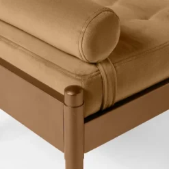 Bolster Tufted Bench Beige - Threshold™ Designed With Studio McGee: Velvet Upholstery, Powder-Coated Steel Legs, 225lb Capacity -Baxton Studio Shop GUEST 0fe196f3 6717 4be8 84d9 6f75facc99ad