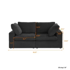 78" Cloud Modular Sectional Sofa With Thick Cushion,Minimalist Lovesofa Convertible Couch Deep Seat Couches For Living Room Sets 18 78" Cloud Modular Sectional Sofa With Thick Cushion,Minimalist Lovesofa Convertible Couch Deep Seat Couches For Living Room Sets -Baxton Studio Shop GUEST 10026461 c499 4f4e 8263 f66a55f31ccb