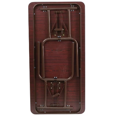 Flash Furniture 4-Foot Mahogany Melamine Laminate Folding Banquet Table 7 Flash Furniture 4-Foot Mahogany Melamine Laminate Folding Banquet Table - Image 7