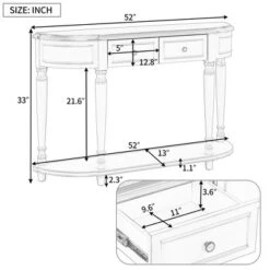 Retro Circular Curved Design Wooden Console Table With Open Style Shelf And Two Top Drawers-ModernLuxe 15 Retro Circular Curved Design Wooden Console Table With Open Style Shelf And Two Top Drawers-ModernLuxe -Baxton Studio Shop GUEST 108ef7aa 05a6 4075 b12e 49edadeba07b
