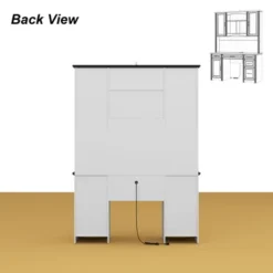 Famapy White Kitchen Hutch Kitchen Cabinet Pantry: Integrated Worktop, High Cabinet Combo, Dust - Proof & Organized -Baxton Studio Shop GUEST 109a28ef b2ee 4b28 ad2a 5f9c551bc34f