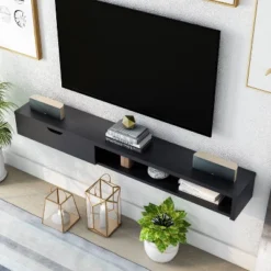 Roundhouse 1 Drawer Floating Console Fits Tv's Up To 65" - HOMES: Inside + Out 12 Roundhouse 1 Drawer Floating Console Fits Tv's Up To 65" - HOMES: Inside + Out -Baxton Studio Shop GUEST 10bbd4f6 d956 412d bd85 a1f91b6c71fa