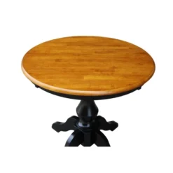 30" Lucy Round Top Pedestal Table Dining Height Black/Cherry - International Concepts -Baxton Studio Shop GUEST 10d278cd 1c5f 454f 8b61 697798290117