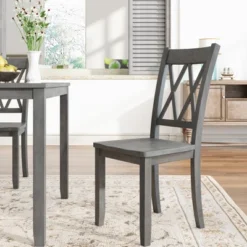 6-Piece Farmhouse Rustic Wooden Dining Table Set With 4 Cross Back Chairs And Bench - ModernLuxe 15 6-Piece Farmhouse Rustic Wooden Dining Table Set With 4 Cross Back Chairs And Bench - ModernLuxe -Baxton Studio Shop GUEST 10d67962 c9ce 4db9 8136 f467c3429f26