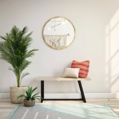 Palomino Asymmetrical Entryway Bench - Novogratz -Baxton Studio Shop GUEST 11427f40 12ba 42b2 84e6 ae857b4d7715