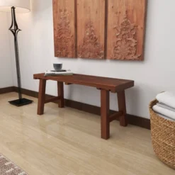 Mahogany Wood Bench Brown - Olivia & May -Baxton Studio Shop GUEST 1158e115 3b5d 4b10 9832 538dc86313dd