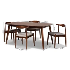 5pc Aeron Wood Dining Set Light Gray/Walnut - Baxton Studio -Baxton Studio Shop GUEST 116385ec 8892 43ea b535 2d72d5b0e34f