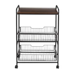 Honey-Can-Do 3 Tier Kitchen Cart With Pull-Out Baskets -Baxton Studio Shop GUEST 1185c508 0fb5 48d4 a44e 19e99f8bc778