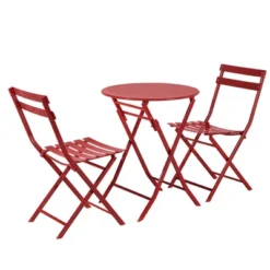 3 Piece Patio Bistro Set Of Foldable Round Table And Chairs -Baxton Studio Shop GUEST 11c5361b 2cb3 48e4 b995 dce041c08f2f