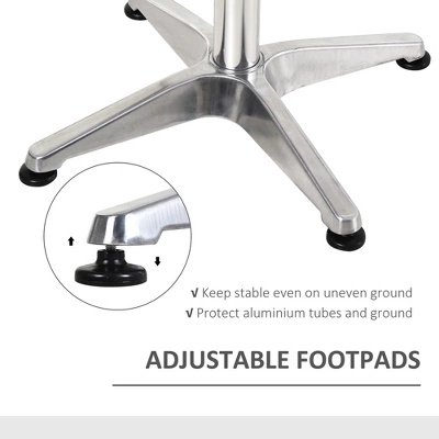 HOMCOM 24” Adjustable Square Stainless Steel Top Aluminum Standing Bistro Bar Table 5 HOMCOM 24” Adjustable Square Stainless Steel Top Aluminum Standing Bistro Bar Table - Image 5