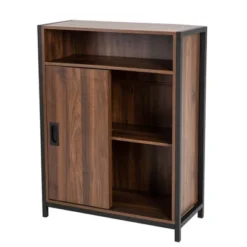 32" Wooden Metal Floor Cabinet With Double Sliding Doors Natural - Glitzhome -Baxton Studio Shop GUEST 1259d312 ffe4 45a2 8b40 f54b7a80ff37