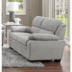 NicBex Loveseat Sofa Mid-Century Modern 1pc Loveseat With Tufted Button Back And Wood Frame 2 Seater Sofa Couch For Living Room,Bedroom,Gray -Baxton Studio Shop GUEST 128f4708 7671 4120 bbab 6438a8ce8e15