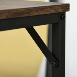 HOMCOM 5-Piece Industrial Dining Table Set, Bar Table & 4 Stools Set, Space Saving For Pub & Kitchen, Black/Brown 7 HOMCOM 5-Piece Industrial Dining Table Set, Bar Table & 4 Stools Set, Space Saving For Pub & Kitchen, Black/Brown -Baxton Studio Shop GUEST 12c196ee 0d2e 49f0 aeaf 49037f5fdef0